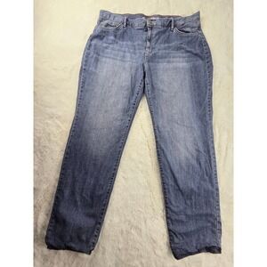 Eddie Bauer Womens Size 18 Boyfriend Jeans Tapered Leg Plaid Lined